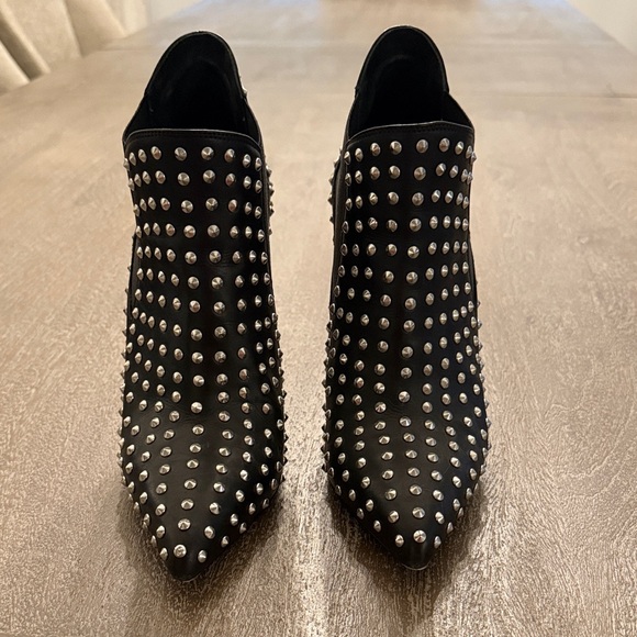 Yves Saint Laurent Black Studded Ankle Booties